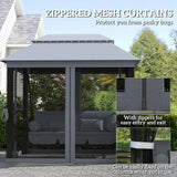 Outsunny 3 Seater Swing Chair Hammock Gazebo Lounger Cushioned Seat Waterproof Grey