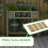 Outsunny Garden Wooden Planters14 Raised Garden Bed with Legs and Storage Shelf Elevated Wooden Planter Box