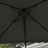 Outsunny 2.5m Square Double Top Garden Parasol Cantilever Umbrella with Ruffles, Dark Grey