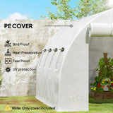 Outsunny 4 x 3 x 2m Polytunnel Greenhouse Replacement Cover ONLY Winter Garden Plant PE Cover for Tunnel Walk-in Greenhouse with Roll-up Windows Door Outdoor, White