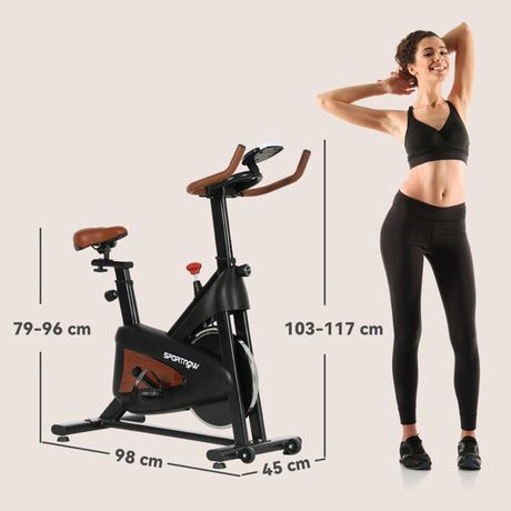 SPORTNOW Indoor Exercise Bike, Quiet Stationary Bike, Stylish Cycling Machine with Adjustable Seat and Resistance, LCD Monitor, Tablet Holder, for Home Gym Cardio Workout, Black