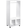 HOMCOM Open Wardrobe for Bedroom, Small Wardrobe on Wheels with Clothes Rail, Storage Shelves, Mobile Garment Rack for Clothes Storage, Cloakroom, Hallway, White