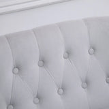 HOMCOM Velvet 2 Seater Sofa, Button Tufted Wingback Loveseat with Rubber Wood Legs for Living Room, Bedroom, Grey
