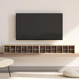 HOMCOM Set of 2 CD Media Display Shelf Unit Tower Rack with Adjustable Shelves, Oak