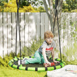 AIYAPLAY 100cm Diameter Kid Nest Swing Seat with Height Adjustable Ropes for Outdoor, Indoor, Black/Green