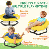 AIYAPLAY Flower-Shaped Sensory Spinning Chair with Non-Slip Base for Balance/Coordination, Yellow