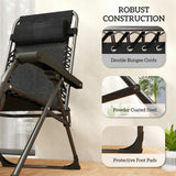 Outsunny Zero Gravity Chairs Set of 2, Folding Sunloungers Reclining Garden Chairs with Cup Holder, Headrest, Black