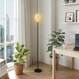 HOMCOM Flower Floor Lamp for Living Room, 3D Printed Modern Standing Lamp with Rose Shade & Foot Switch, Minimalist Tall Pole Lampshade for Bedroom, Office, E27 Holder without Bulb (25W Max), White