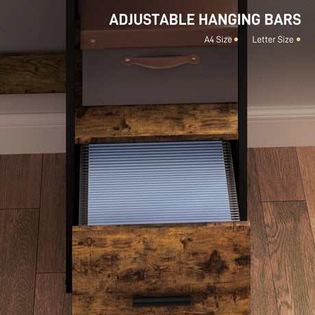 HOMCOM Industrial 'L' Shaped Multi-Work Desk - Brown