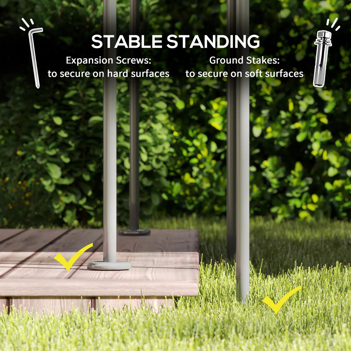 Outsunny 3 x 4m Metal Frame, Two-Tier Roof Gazebo - Dark Grey