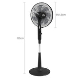 HOMCOM Three Mode Pedestal Fan, with Insect Repellant Box and LED Panel - Black