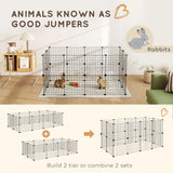PawHut DIY Pet Playpen Metal Wire Fence 12 Panel Enclosure Indoor Outdoor Guinea Pig Bunny Small Animals Cage Black