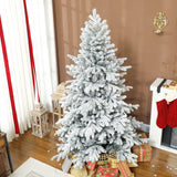 HOMCOM 6ft Snow Flocked Artificial Christmas Tree