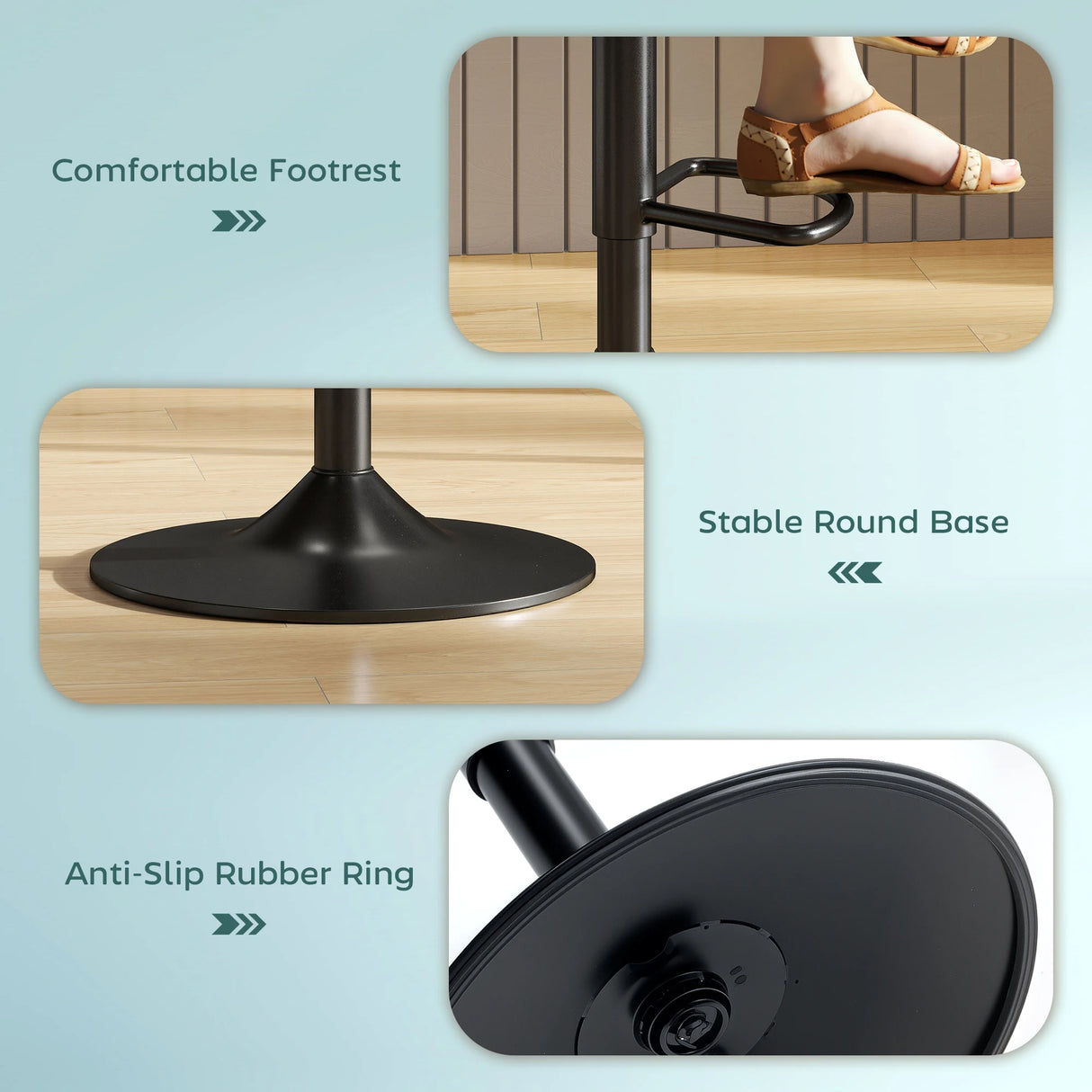 HOMCOM Set of Two Linen-Look Bar Stools - Blue