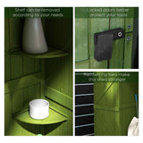Outsunny Small Shed, Tall Slim Wooden Garden Shed with 3 Removable Shelves and Roof Hatch, Compact Outdoor Tool Storage Cabinet with Asphalt Roof and Door Latch, 77 x 54.2 x 179 cm, Green