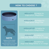 PawHut Foldable Dog Paddling Pool Pet Cat Swimming Pool Indoor/Outdoor Collapsible Summer Bathing Tub Shower Tub Puppy Washer (Φ100 x 30H cm, Blue)