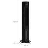 HOMCOM Nine Setting Tower Fan Humidifier, with Ice Boxes - Black