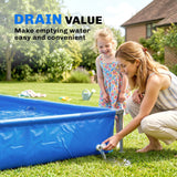 Outsunny Metal Frame Swimming Pool, Rectangular Above Ground Frame Pool with Repair Patch, 229 x 160 x 43 cm, Blue