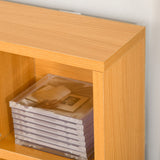 HOMCOM CD Storage Unit with Adjustable Shelves, 89 x 130.5 cm, Beech Wood Finish