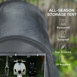 Outsunny 3 x 3(m) Garden Storage Tent, Heavy Duty Outdoor Shed, Waterproof Portable Shed Storage Shelter with Galvanised Steel Frame for Bike, Motorcycle, Garden Tools, Grey