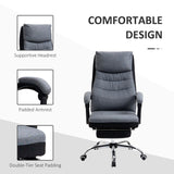 Vinsetto Office Chair, Executive Desk Chair 135° Reclining Computer Chair with Adjustable Height, Retractable Footrest and Swivel Wheels, Grey