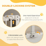 PawHut Adjustable Safety Gate w/ One Extensions, Four Adjustable Screws, White