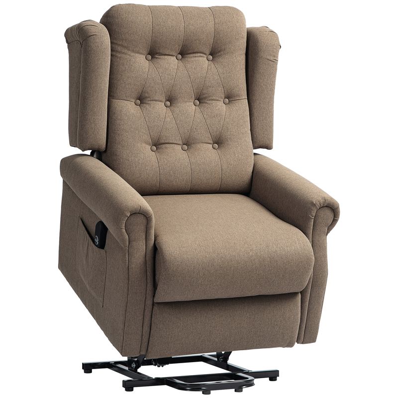 HOMCOM 45 Lifting Riser and Recliner Armchair  - Dark Brown