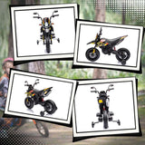 AIYAPLAY 12V Aprilia Licenced Kids Motorbike with Training Wheels, Spring Suspension, LED Light, USB, Music, Yellow