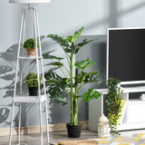 Outsunny 100cm/3.3FT Artificial Monstera Tree Decorative Cheese Plant 21 Leaves with Nursery Pot, Fake Tropical Palm Tree for Indoor Outdoor Décor