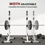 HOMCOM Weights Bar Barbell Rack Squat Stand Adjustable Portable Weight Lifting Max Load 200kg, Suitable For Home Gym Training Work Out