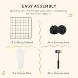 PawHut DIY Pet Playpen Metal Wire Fence 12 Panel Enclosure Indoor Outdoor Guinea Pig Bunny Small Animals Cage Black