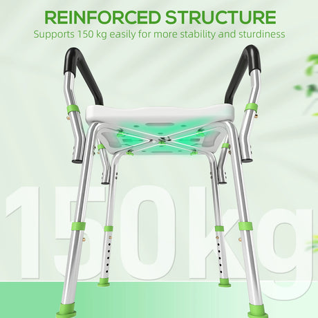 HOMCOM 57-69cm Aluminium Frame Bath Seat