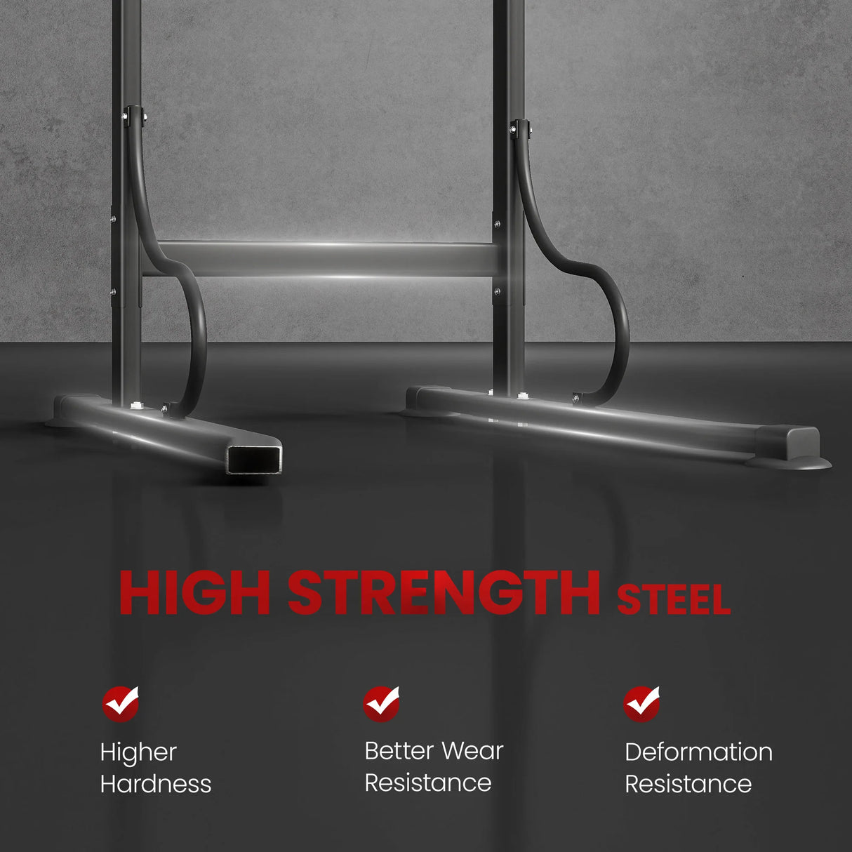 HOMCOM Steel Multi-Use Exercise Power Tower Pull Up Station Adjustable Height W/ Grips