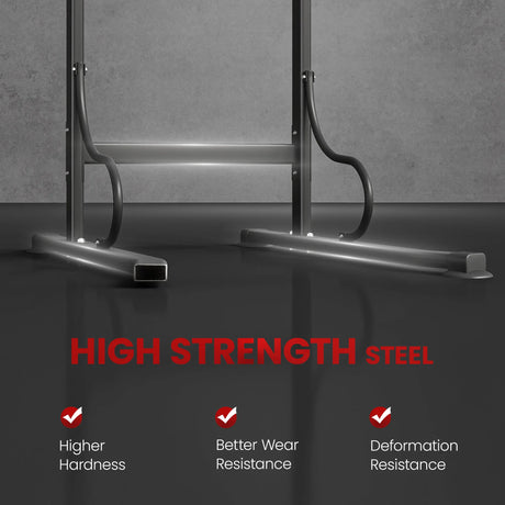 HOMCOM Steel Multi-Use Exercise Power Tower Pull Up Station Adjustable Height W/ Grips