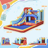Outsunny 4-in-1 Bouncy Castle, with Slide, Trampoline, Climbing Wall, Blower, Multicoloured