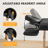 HOMCOM Adjustable Folding Massage Table - Black