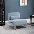 HOMCOM Linen Chair Bed, 3-in-1 Convertible Sleeper Chair with Adjustable Backrest, Pillow, for Living Room, Bedroom, Sky Blue