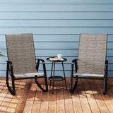 Outsunny Set of Two Rocking Garden Chairs - Light Brown