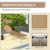 Outsunny Sun Lounger, with Adjustable Face Canopy - Brown