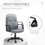 HOMCOM Swivel Executive Office Chair PU Leather Computer Desk Chair Office Furniture Gaming Seater - Grey