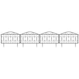 Outsunny Decorative Garden Fencing, 8PCs Outdoor Picket Fence Panels, Rustproof Metal Wire Landscape Flower Bed Border Edging Animal Barrier, Black