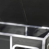 PawHut Wooden Outdoor Dog House, with Asphalt Openable Top, Removable Floor, Clear Front Panel, Curtain, 103 x 77 x 83cm