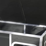 PawHut Wooden Outdoor Dog House, with Asphalt Openable Top, Removable Floor, Clear Front Panel, Curtain, 103 x 77 x 83cm