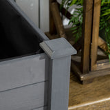 Outsunny Raised Bed for Garden, Wooden Elevated Planter Box with Bed Liner, for Flower Vegetable Herb, Dark Grey