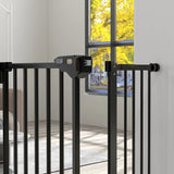 PawHut Adjustable Safety Gate w/ One Extensions, Four Adjustable Screws, Black