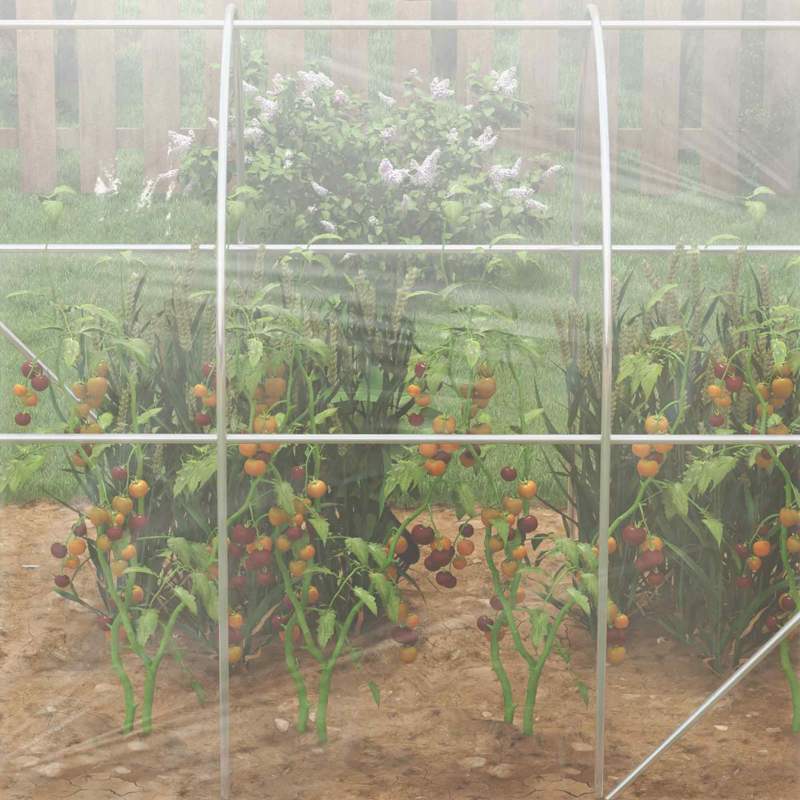 Outsunny Polytunnel Greenhouse Walk-in Grow House with PE Cover, Door and Galvanised Steel Frame, 3 x 2 x 2m, Clear