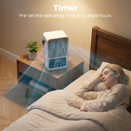 HOMCOM Portable Air Conditioner, 4-in-1 Mini Air Cooler with 3 Wind Speed, 2 Mist Mode, 7 Colour RGB Light, Black