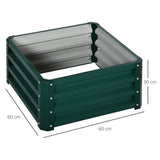 Outsunny Set of Two 60 x 60cm Steel Planter Boxes - Green