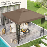 Outsunny 3x3 m Double-Tier Canopy Top Replacement-Coffee