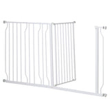 PawHut Extra Wide Dog Safety Gate, with Door Pressure, for Doorways, Hallways, Staircases - White